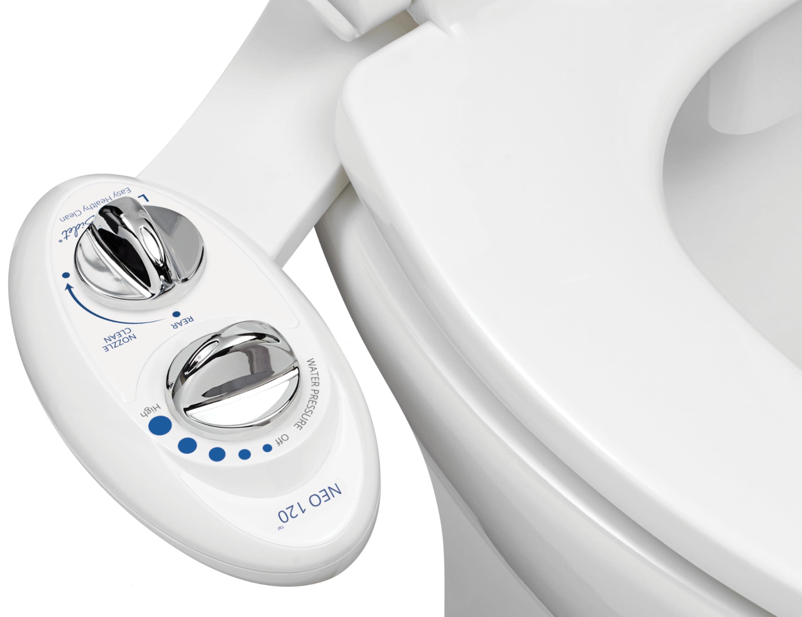 LUXE Bidet LUXE Bidet NEO 120 - Self-Cleaning Nozzle, Fresh Water Non-Electric Bidet Attachment for Toilet Seat, Adjustable Water Pressure, Rear Wash (White)