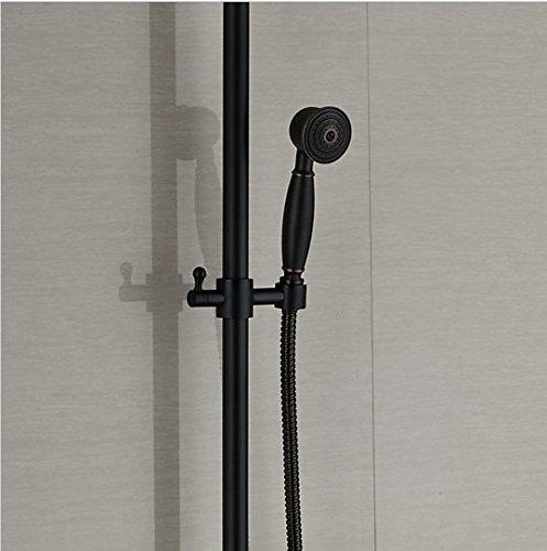 GOWE GOWE Oil-rubbed Bronze Exposed Bathroom Shower Faucet Complete Set Wall Mount Height Adjustable Tub Shower Mixer Taps