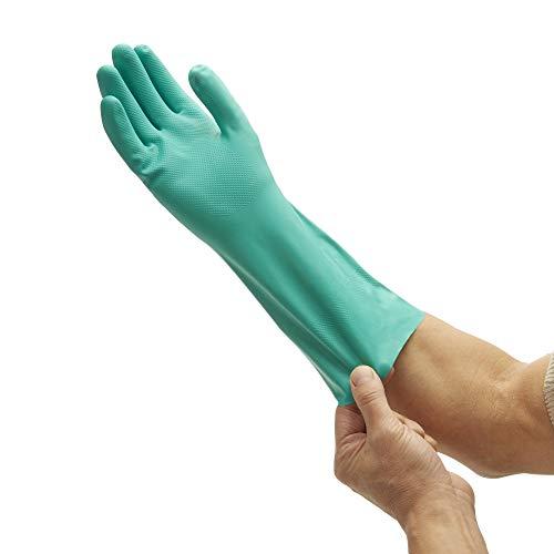 KLEENGUARD KLEENGUARD G80 Nitrile Chemical Resistant Gloves (94446), Green, Medium (8), 13” Long, 15 Mil, 60 Pairs/ Case, 5 Packs of 12 Pairs
