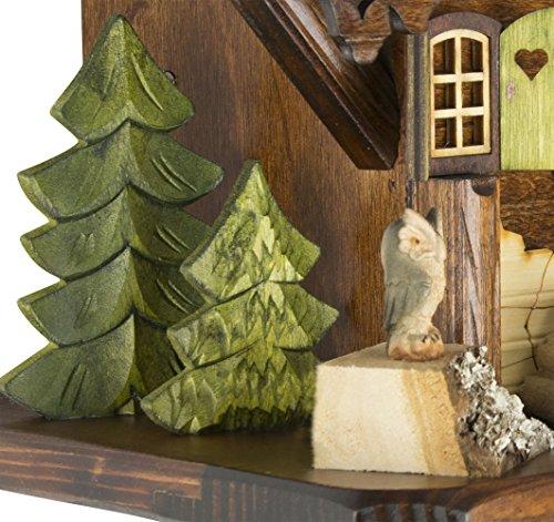 Cuckoo-Palace Cuckoo-Palace German Cuckoo Clock - Summer Meadow Chalet with 8-Day-Movement - 13 1/3 inches Height - Black Forest Clock