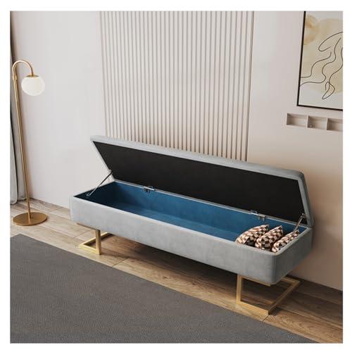 HEAIQI End of Bed Bench Storage Footstool Bench Extra Long Padded Bedroom Bench with Large Storage Space for Living Room, Entryway, Bedroom Foot Rest for Couch Ottoman ( Color : Gray , Size : 120*45*45cm )