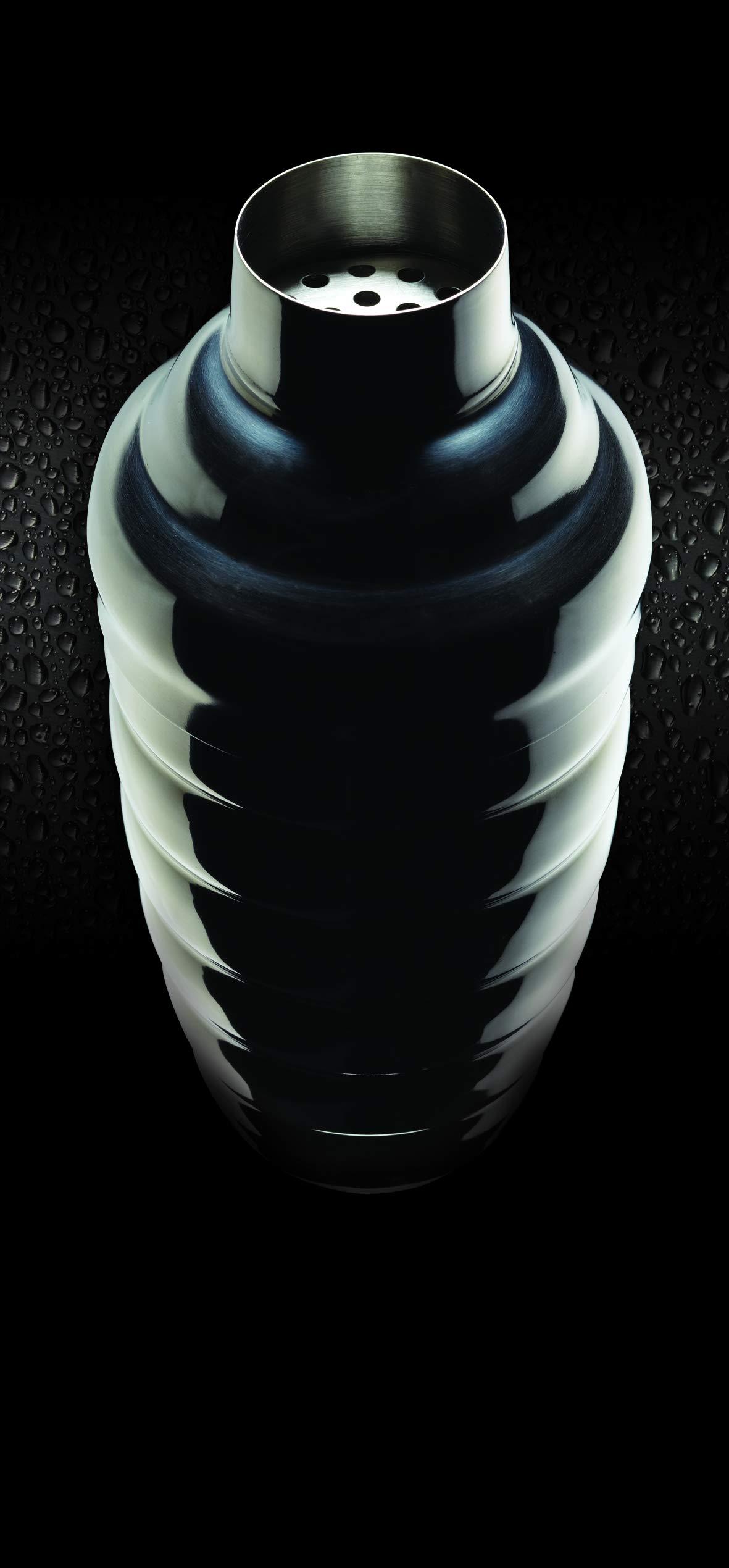 KitchenCraft BarCraft Art Deco Cocktail Shaker with Recipes in Gift Box, Stainless Steel - Easy Grip, 500 ml