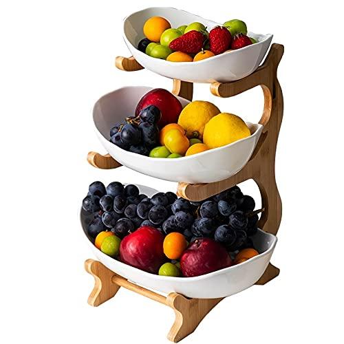 GaRcan Fruit Basket Bowl Three-layer Plastic Fruit Tray, Can Hold Snacks, Dried Fruits, Fruits and Nuts, Suitable for Countertops Fruit Bowls (Color : 3 layer Green) (3 Layer Gr