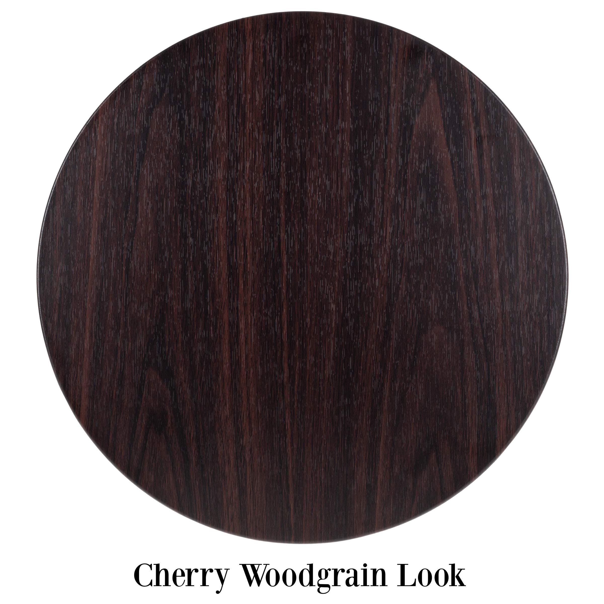 Lavish Home End Tables Set of 2 - Nesting Tables with Removable Wood Tops and Metal Basket Bases for Blanket Storage - Round Side Furniture for Living Room, Bedroom, or Home Office by Lavish Home (Cherry/Black)