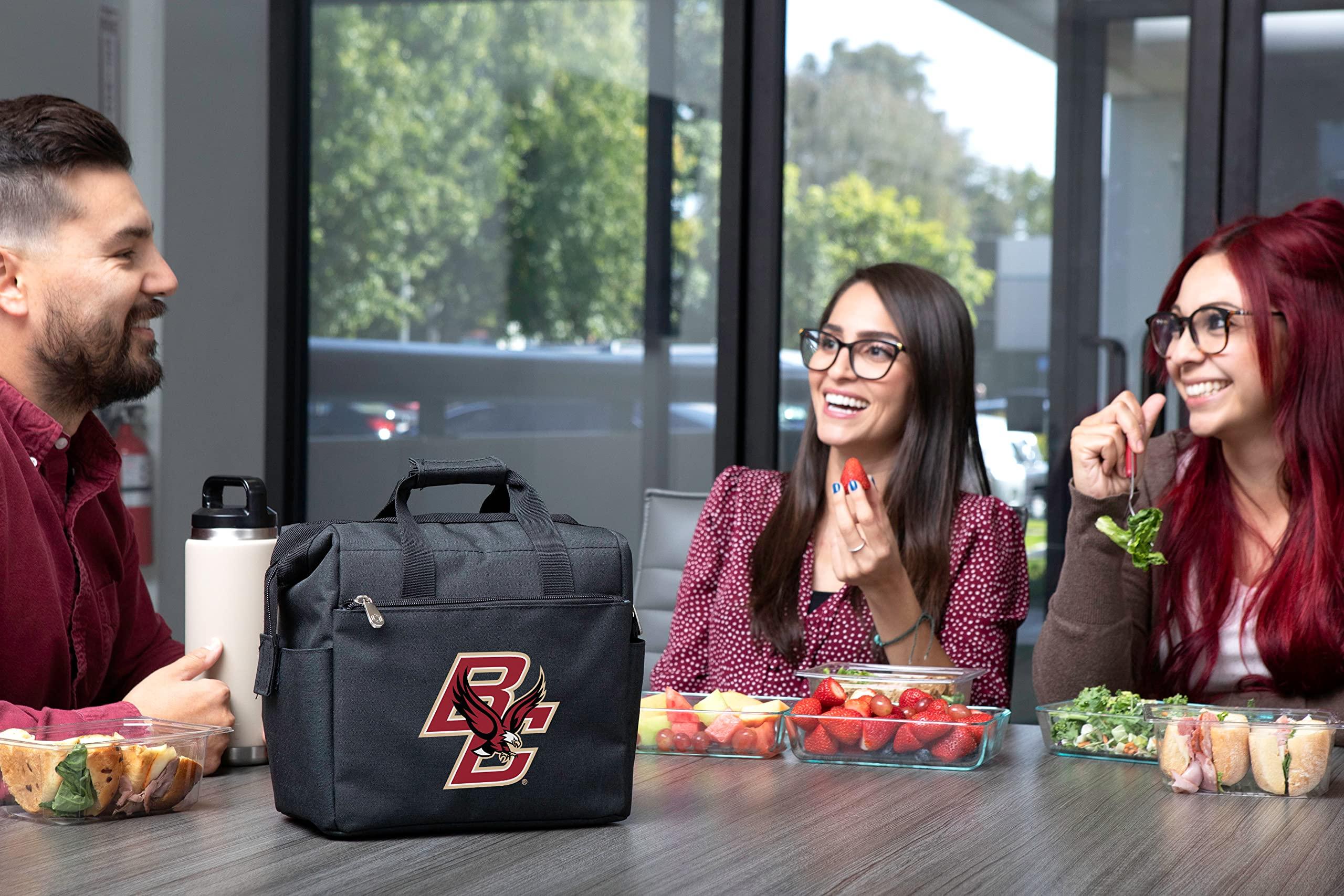 PICNIC TIME PICNIC TIME NCAA Boston College Eagles On The Go Lunch Bag, Soft Cooler Lunch Box, Insulated Lunch Bag, (Black)
