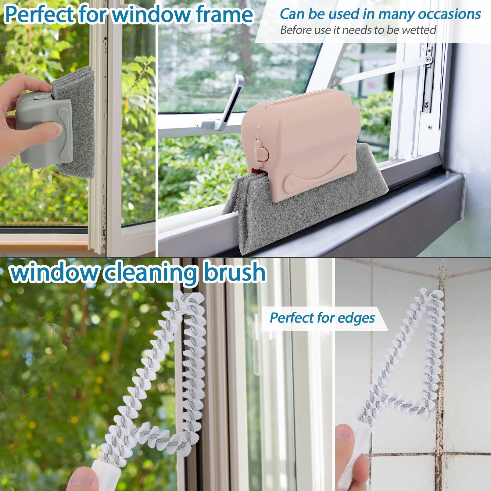 Kipeber 13PCS Window Groove Cleaning Brush,Window Track Cleaning Tools,Magic Window Cleaning Brush,Hand-held Window Sill Cleaner Crevice Cleaner Tools for Sliding Door,Tile Lines,Corner,Gap,Car Vents,Keyboard