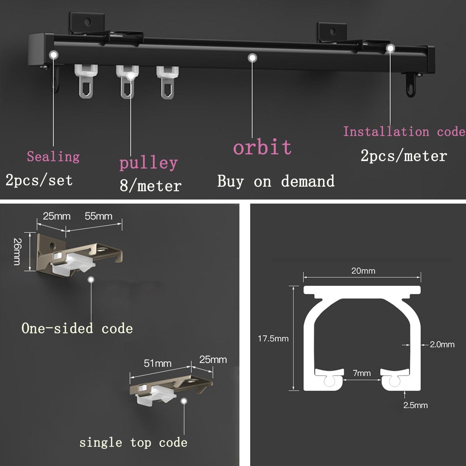 ROFBIHG Ceiling Track, Aluminium Ceiling Mount Curtain Track System, Curtain Track, Ceiling Track for Curtains, Mount To Ceiling Or Wall, Suitable for Living Room, Shower Room (Color : B, Size : 5m/16.4ft)