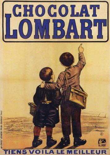 WONDERFULITEMS WONDERFULITEMS Chocolat Chocolate LOMBART Boys Children French 20" X 30" Image Size Vintage Poster REPRO