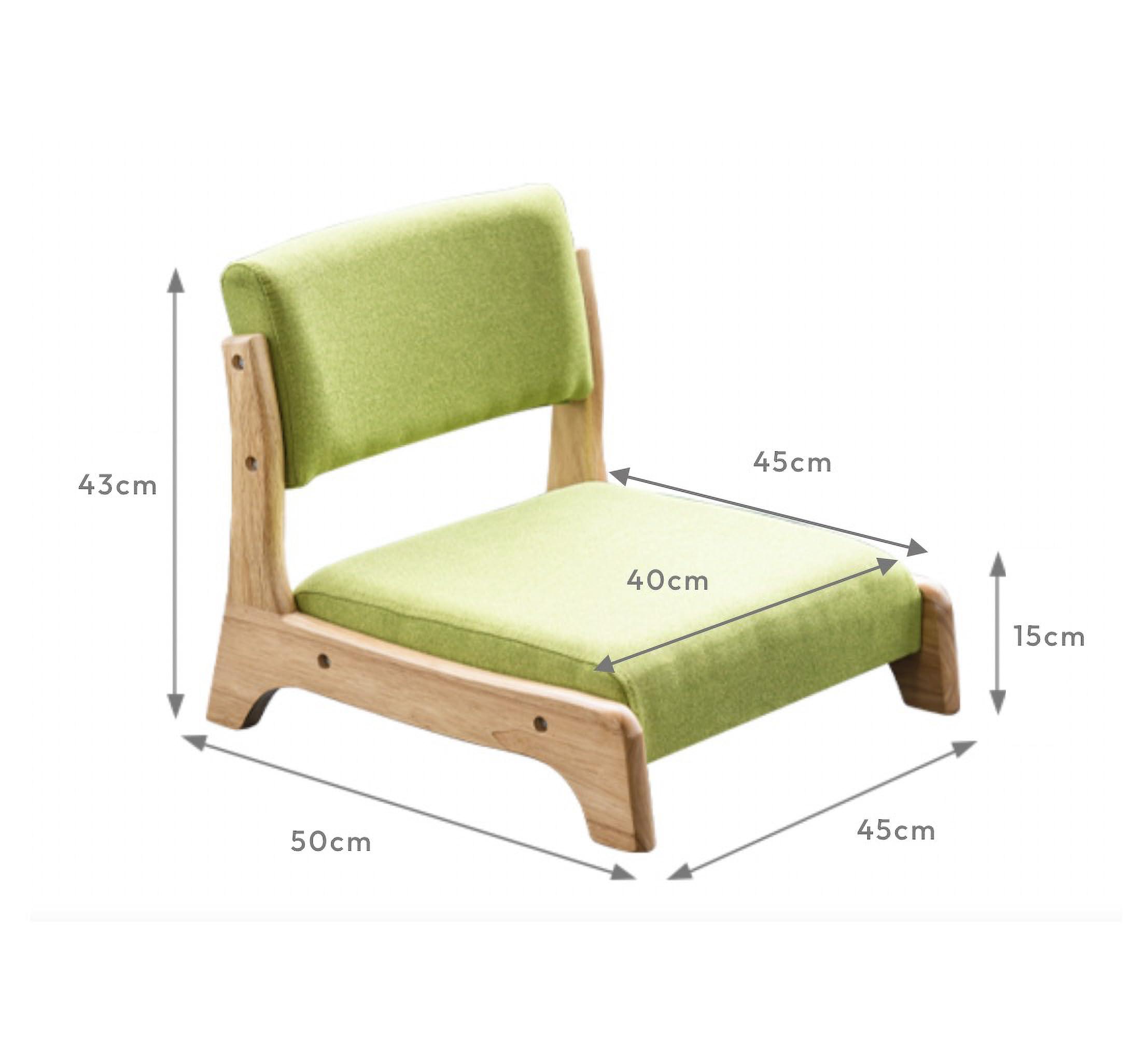 LiViWAY Damedai Japanese Floor Chair Tatami Zaisu Legless Chair Back Support Great for Reading Meditating Living Room Balcony (Grey with Fabric)