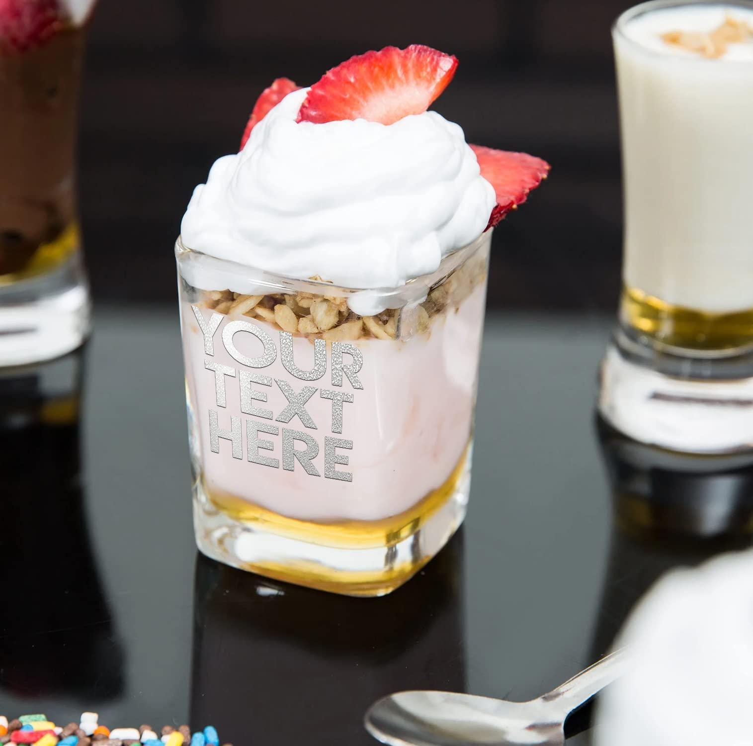 Cuptify Personalized Shot Glasses Set Custom Text Engraved 2oz Pink Bottom Party Decorations Customizable Message Glass for Men and Women