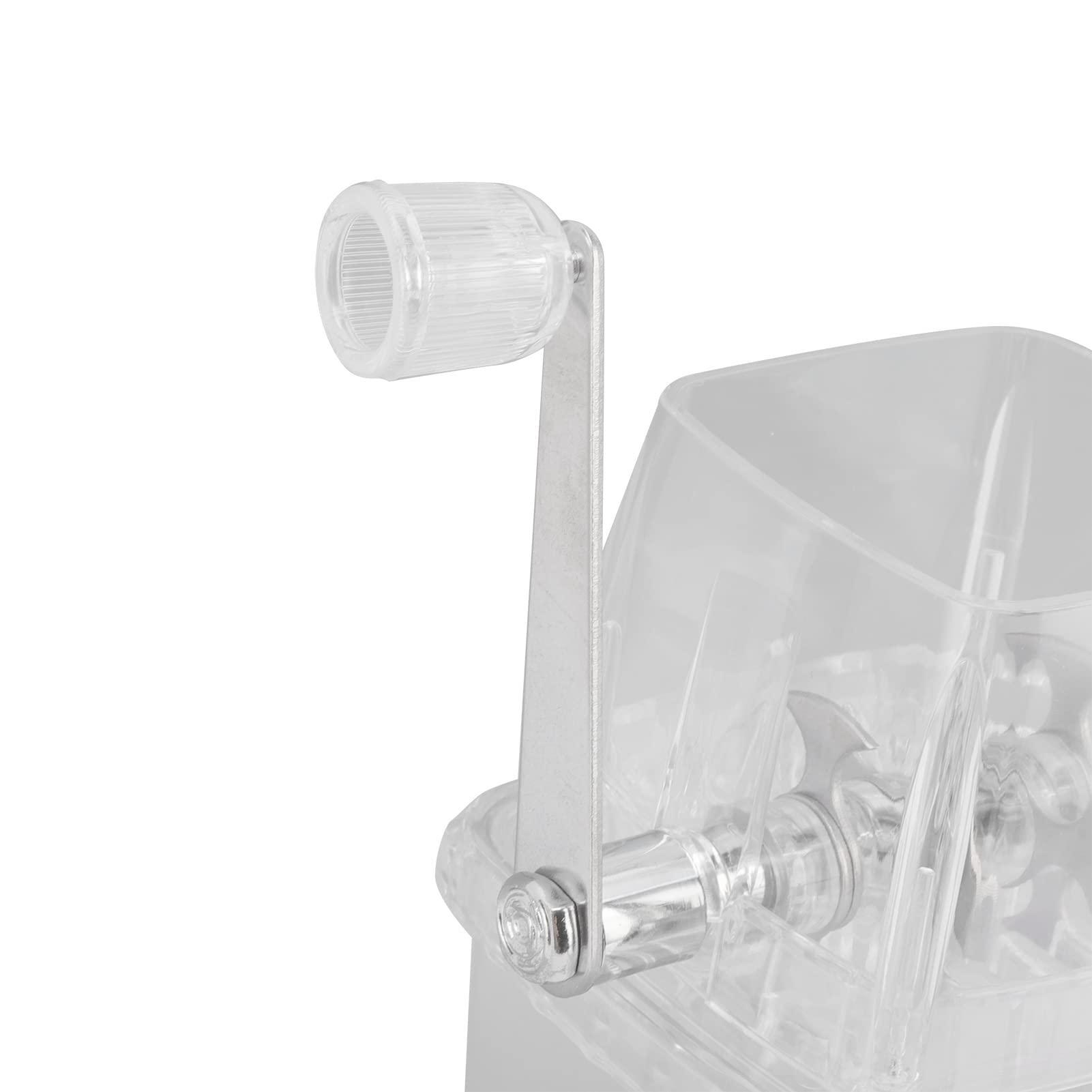 flexman FLEXMAN Manual Ice Crusher, Portable Shaver Hand Crank Speed Shaved Ice Snow Cone Machine for Snow Cones, Slush, Margaritas, Fun Drinks (Transparent)