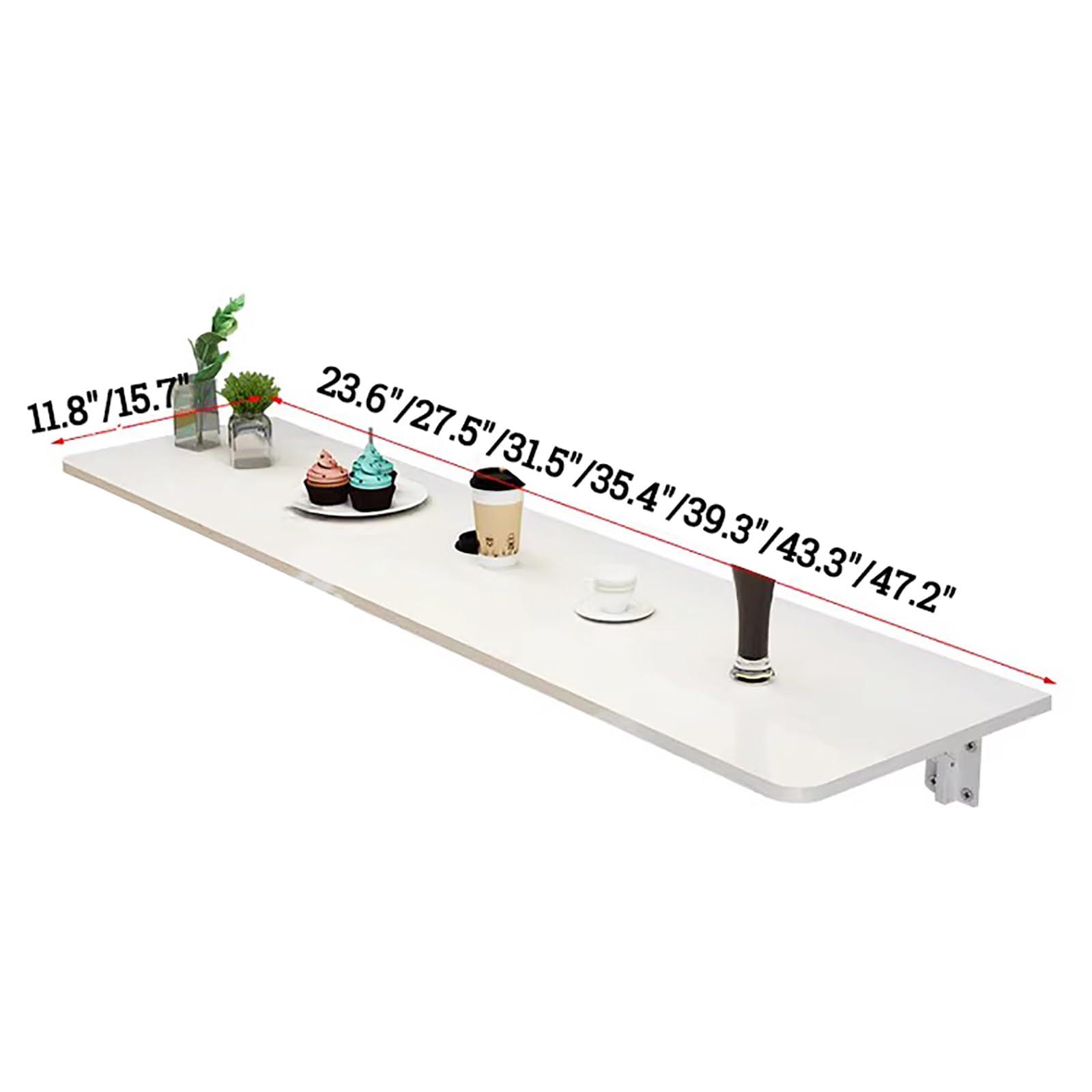 Topjia TopJia Folding Wall Mounted Table,Wood Wall Kitchen Table & Dining Table Desk,Narrow Long Wall Table Fold Down,Floating Desk,Bar Tables,Workbench,for Home Office Laundry(31.5x15.7inch, Natural)