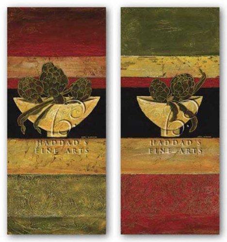 Haddad's Artichoke Study Set by Karel Burrows 13"x30" Art Print Poster