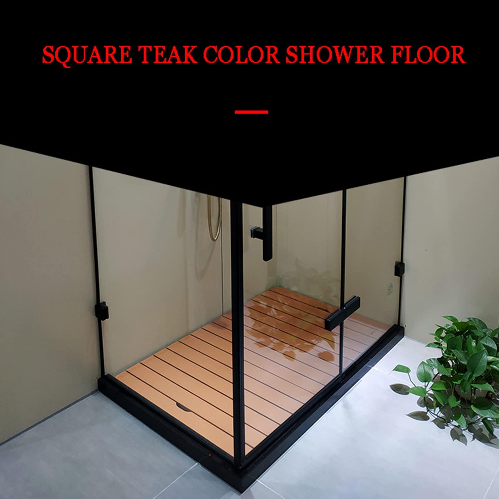 SUNMME Wooden Grating Duck Board Bathroom,Bamboo Bath Mat,Bamboo Shower Mat, Wooden Shower Mat for Home, Tub,Spa Or Outdoor Use,with Water-Resistant Coating,Customizable,80x90cm/31x36in