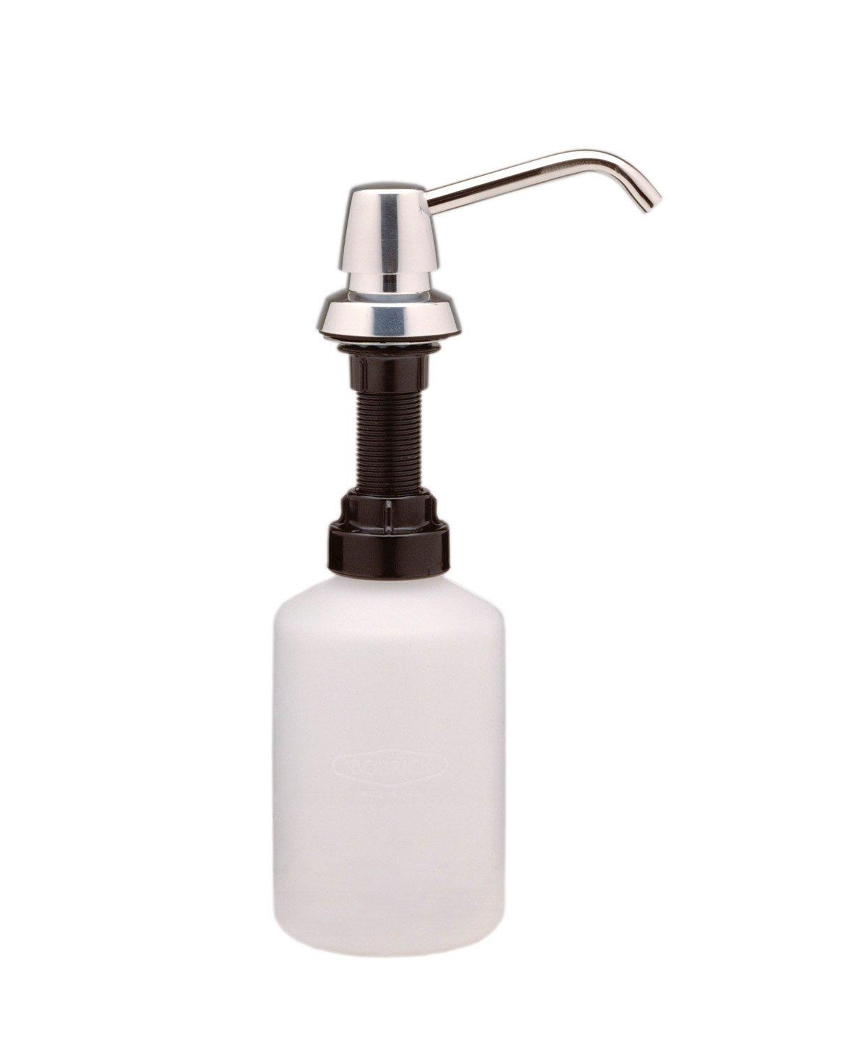 Bobrick Bobrick 8221 ABS Plastic Lavatory Mounted Soap Dispenser, Bright Finish, 20 fl oz Capacity, 3-1/4" Diameter x 11-1/4" Height