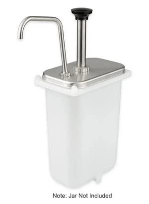 Server Products Server Products 2qt Fountain Jar Pump Dispenser for 7\" Deep Fountain Jar, Perfect for Condiments, Sauces, and Syrup, Stainless Steel - 83300