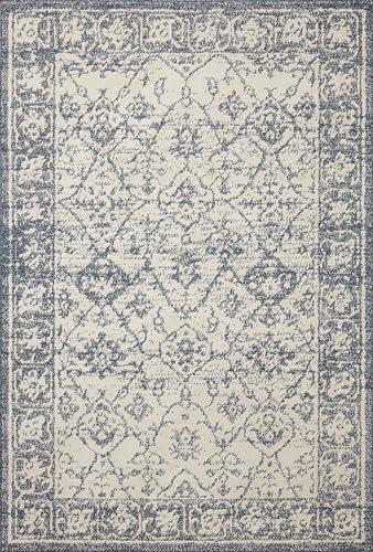 Loloi Loloi Magnolia Home by Joanna Gaines Gigi Collection GIG-02 Ivory/Blue 2'-7" x 10'-0" Runner Rug