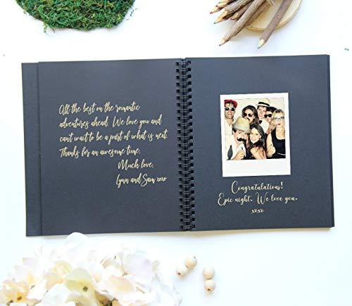 Modern Notebooks Wedding Guest Book Alternative, Guest Book Polaroid, 90 Black pages, Cardstock, Polaroid Guestbook with blank pages, Instax Guest Book For Wedding Photo Booth Props Black Guest Book Wedding.