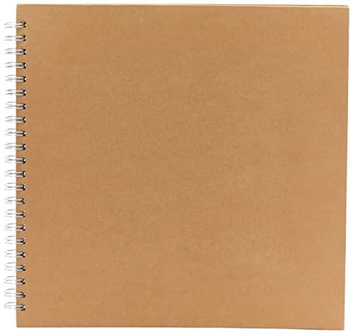 RAYHER HOBBY Rayher Spiral Bound Scrapbook with Plain White Paper Pages, Hardcover Memory Book, Square Album in The Size 30x30cm, 30 Coated Pages, 8168800