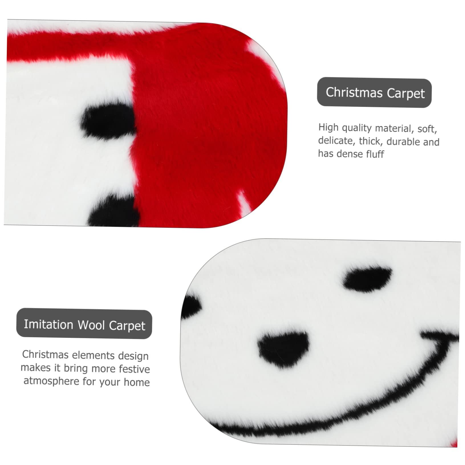 Amosfun 1 Pc Christmas Tree Rug Christmas Rug Christmas Carpet Faux Wool Rug Imitation Wool Rug Decorative Carpet Xmas Long Plush Rug Xmas Carpet Xmas Rug Faux Wool Carpet Decorative Rug