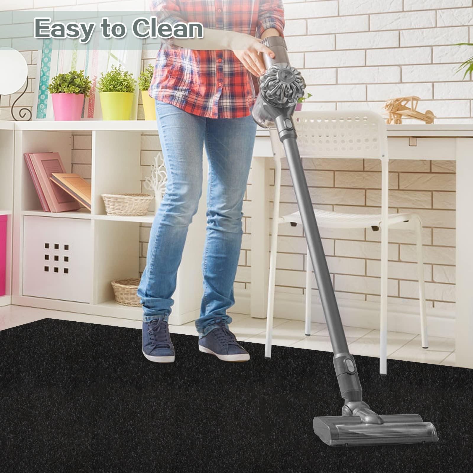 ZGR HOME&GARDEN Custom Size Runner Rug 3 ft x 21 ft, ZGR Carpet Runners Hallway Entryway Kitchen Garage Laundry Room Area Rugs with Non-Slip Rubber Backing, Black