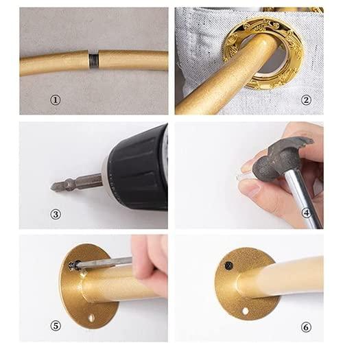 liu san xiao Fitting Room Curtain Rod U-shaped - Clothing Store Dressing Room Curtain Rod - Bathroom Curtain Rod - Wall Mount Semi-circle Ring Shelf (Color : Black, Size : 80x80cm)