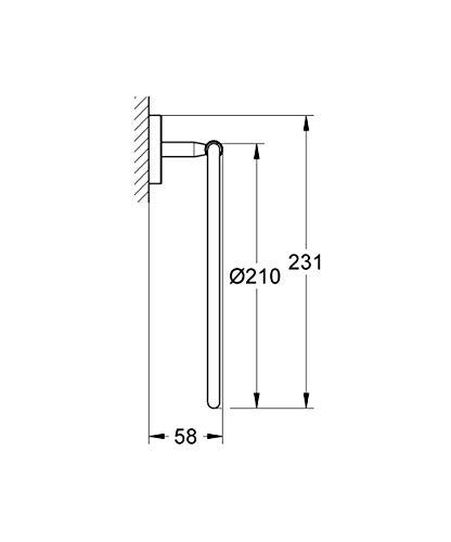GROHE Grohe 40460001 BauCosmopolitan Towel-Ring, Starlight Chrome 8 Inch