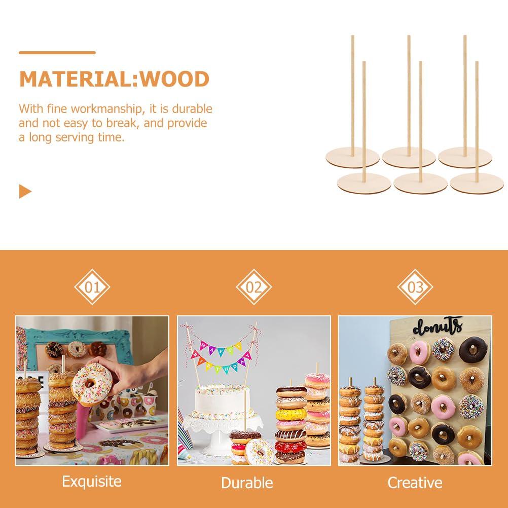 Abaodam Abaodam 8 Pcs Donut Tower Bagel Holder Stand Onion Ring Holder Treat Stands Donut Stand for Party Wood Donuts Bar Dessert Table Stands Donuts Treat Stand Donut Bar Wooden Decorations Baby