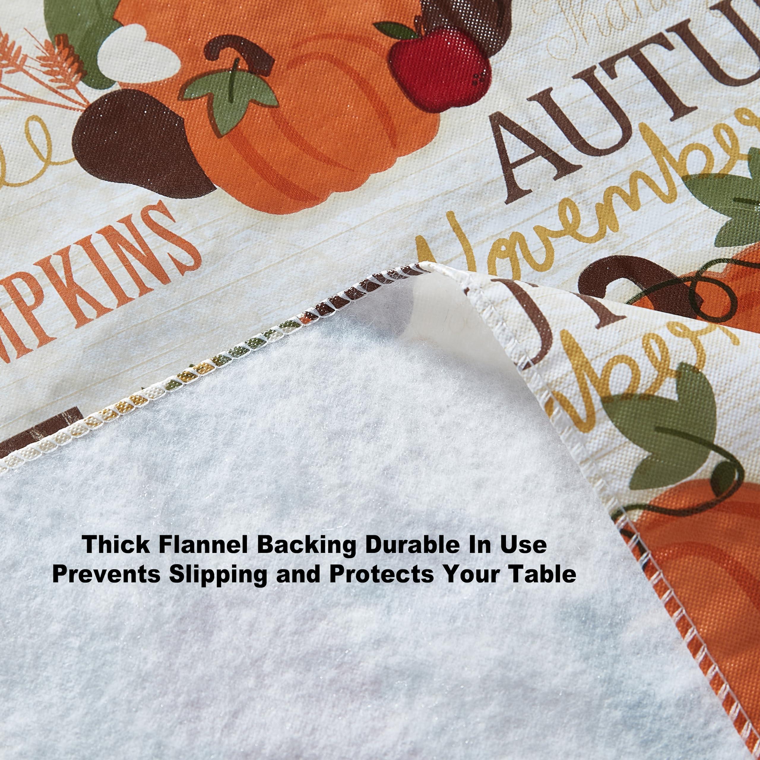 Newbridge Newbridge Fall Hayride and Happy Scarecrow Thanksgiving Vinyl Flannel Backed Tablecloth, Gingham Turkeys and Pumpkin Rustic Autumn Vinyl Tablecloth with Flannel Backing, 70 Round