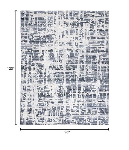 Safavieh SAFAVIEH Soho Collection 8' x 10' Grey/Ivory SOH657F Handmade Modern Abstract Premium Viscose Blend Living Room Dining Bedroom Area Rug