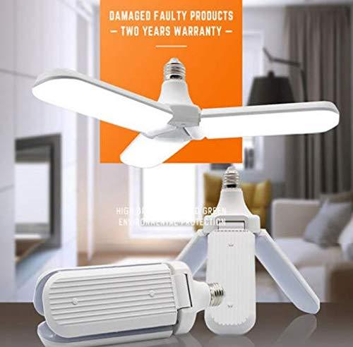 KLED KLED Foldable LED Garage Light Bulb, Super Bright, 45W (300W Equivalent), 3200 Lumen, 4000K (Daylight White), Medium Base E26, for Garage Warehouse High Bay Barn Backyard (4000K-Daylight White)