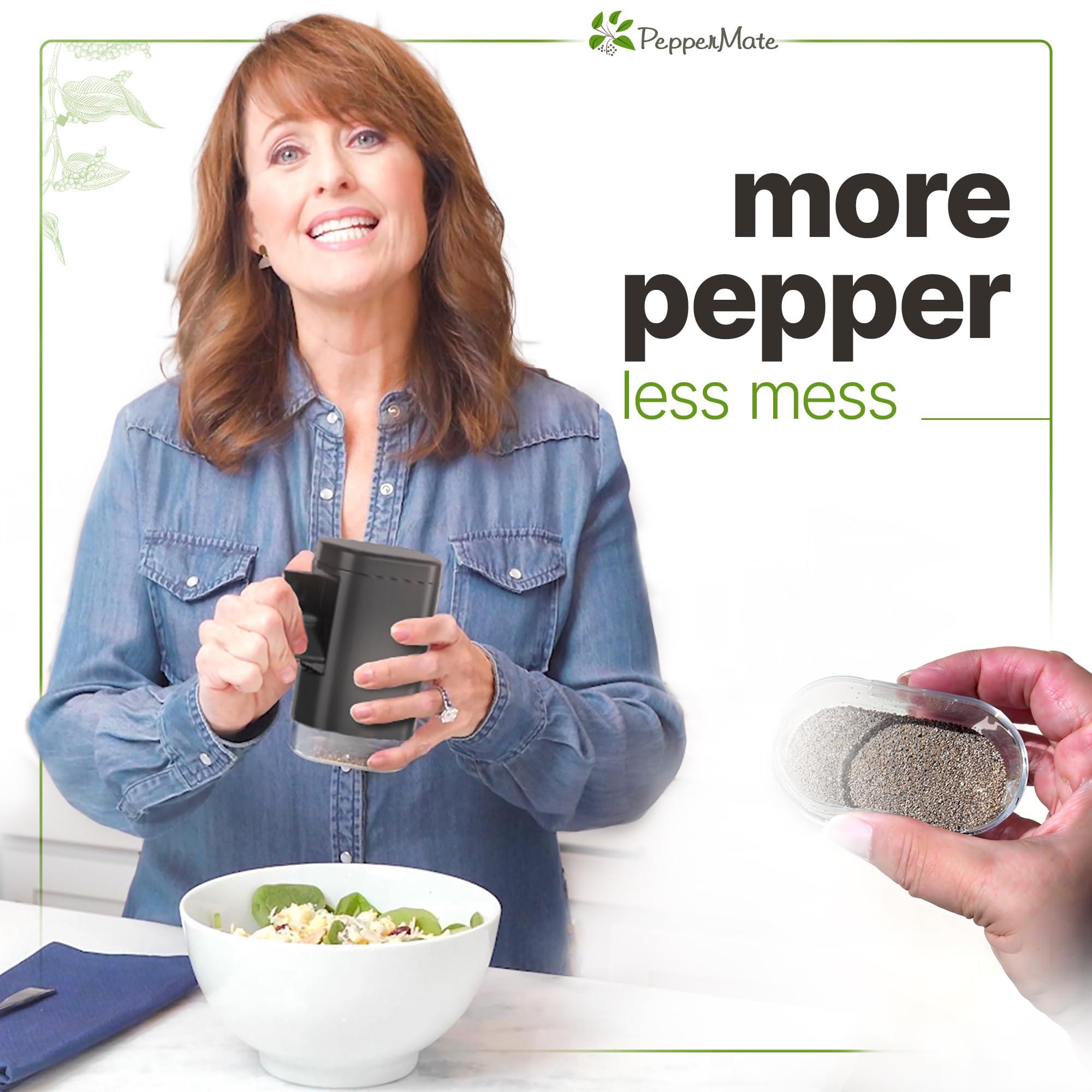 PepperMate PepperMate Traditional Black Pepper Grinder Mill - Manual, High-Efficiency Salt and Pepper Grinder Set - Durable, Adjustable Coarseness Pepper Mill Grinder - Easy to Use