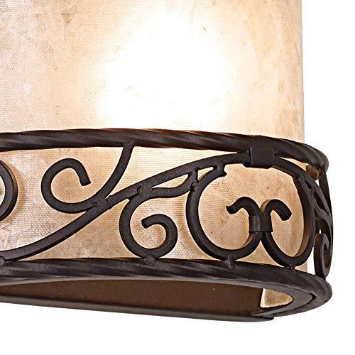 John Timberland John Timberland Natural Mica Rustic Wall Mount Light Fixture Walnut Brown Metal Iron Scroll 12 1/2" Curved Sconce Decor for Bedroom Bathroom Bedside Living Room Home Hallway Dining Kitchen