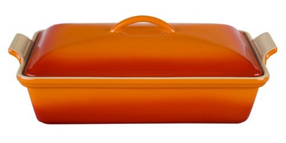 Le Creuset Le Creuset Stoneware Heritage Covered Rectangular Casserole, 4 qt. (12" x 9"), Flame