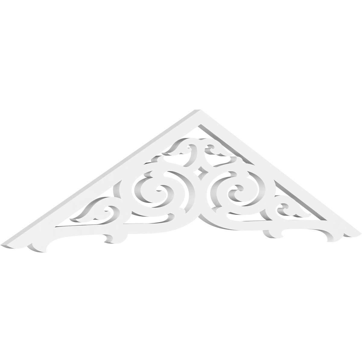 Ekena Millwork Ekena Millwork GPP060X015X100ATH Athens Architectural Grade PVC Gable Pediments, 60\"W x 15\"H x 1\"P (6/12) Pitch