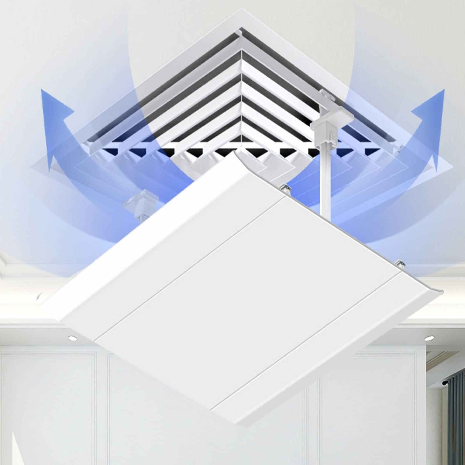 BABLO Air Conditioner Deflector for Ceiling Central Air Conditioning Prevents Direct Air Blowing, Causing Disturbance From Direct Cold Air Flow Angle Adjustable Lightweight Plastic Material ( Color : Square