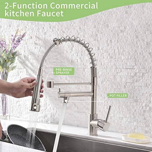 AIMADI AIMADI Contemporary Kitchen Sink Faucet,Single Handle Stainless Steel Kitchen Faucets with Pull Down Sprayer,Brushed Nickel