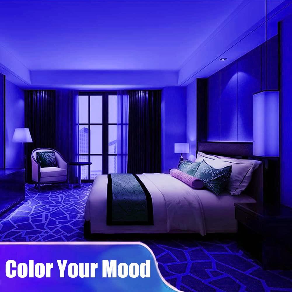YM E-Bright EverBright Blue Led Strip Lights, Waterproof Flexible Led Strip Lights, PCB Black 5M /16.4Ft 5050 300Leds Neon Lights for Home Kitchen Bedroom Party Holiday Stage Decoration Led Tape Light