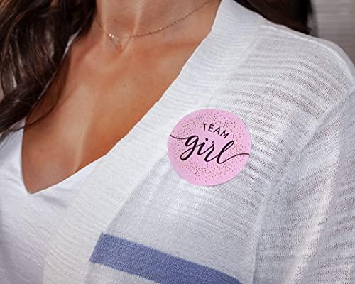 Willa Flare 2.25 Gender Reveal Stickers for Party Invitations and Voting Games (80 Count) - Team Boy and Team Girl Labels with Gold Foil for Reveal Parties and Baby Showers | Easy to Peel and Stick (Circle)