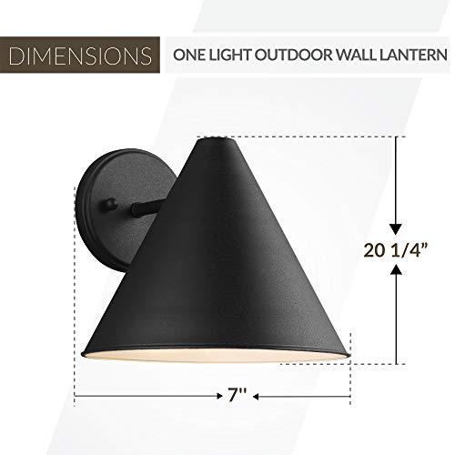 Sea Gull Lighting Sea Gull Lighting 8538501-12 Crittenden One Outdoor Wall Lantern Outside Lighting, Black Finish