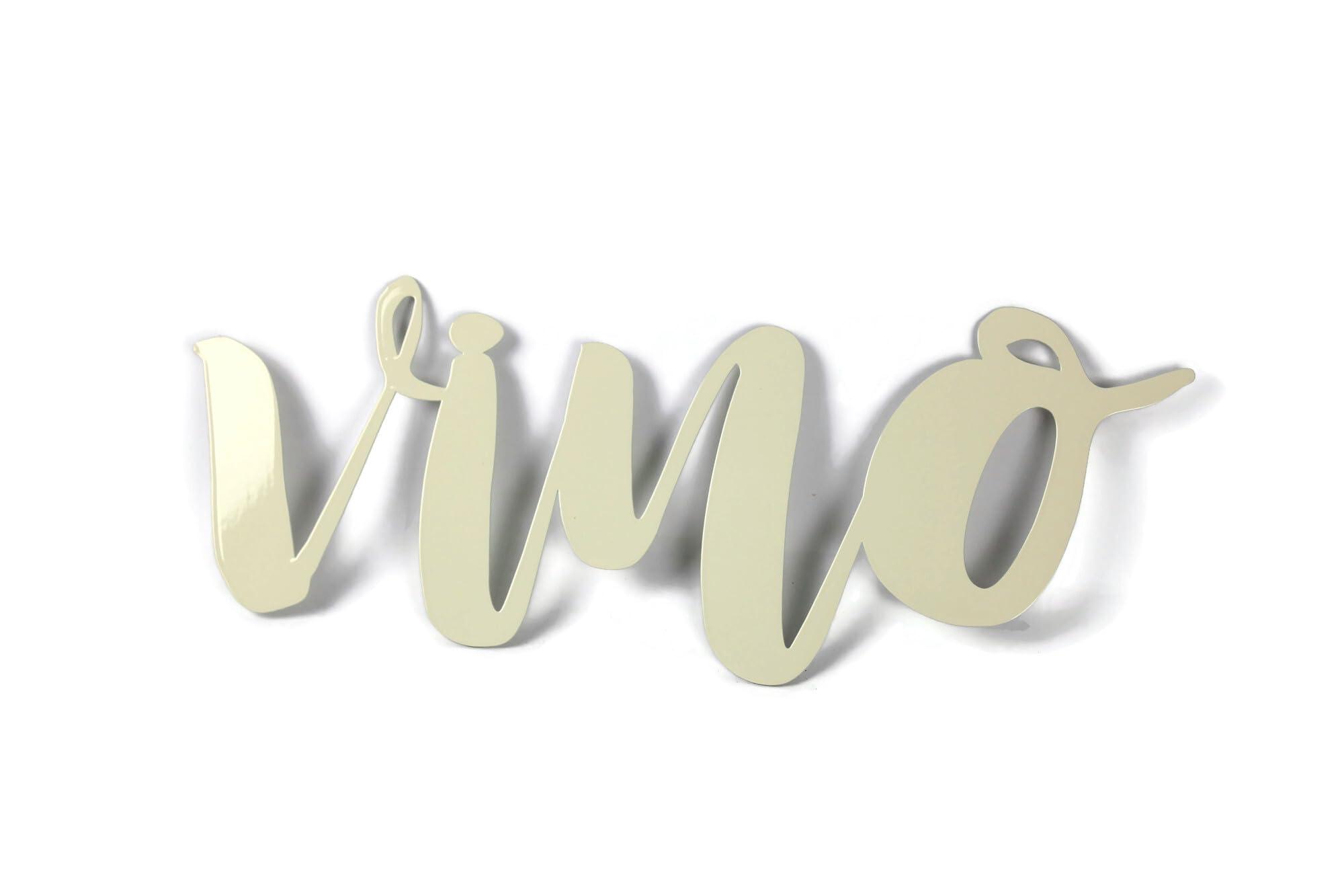 Generic Steel Metal Script Word Art - Various Sizes and Finishes (vino Standard 18x7.25\", Cream)