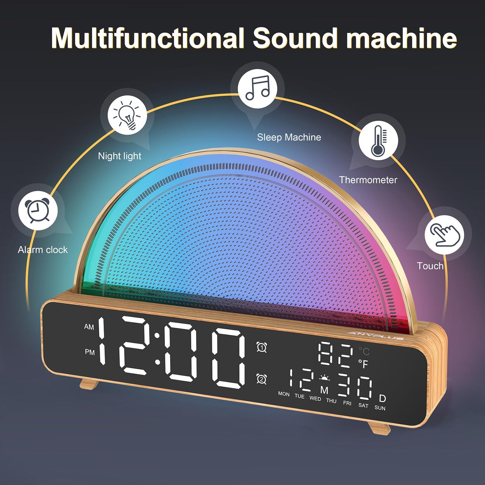 ANYPLUS Sunrise Alarm Clock Wake Up Light for Kids, Bedrooms, Digital Sunlight Alarm Clock Dawn Simulator with Touch Night Light, 13 Soothing Sounds, Snooze Timer, Dual Alarms, Sunrise Simulation