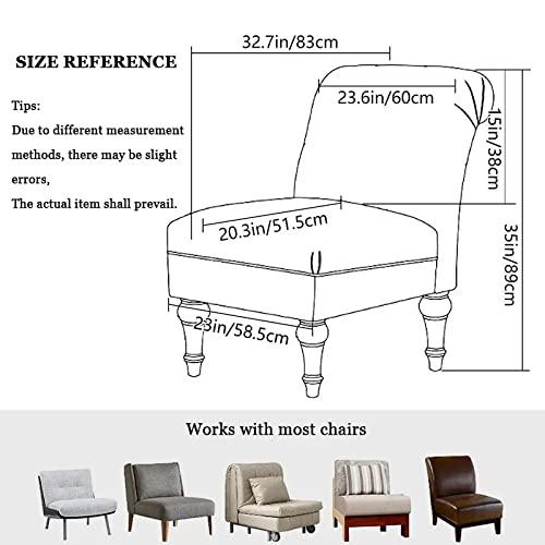 WHHK WHHK Stretch Velvet Armless Accent Chair Cover Slipcover Grey Black Brown Armless Chair Cover Non-Slip Furniture Protector Slipcover Removable Washable for Dining Living Room Hotel Reception