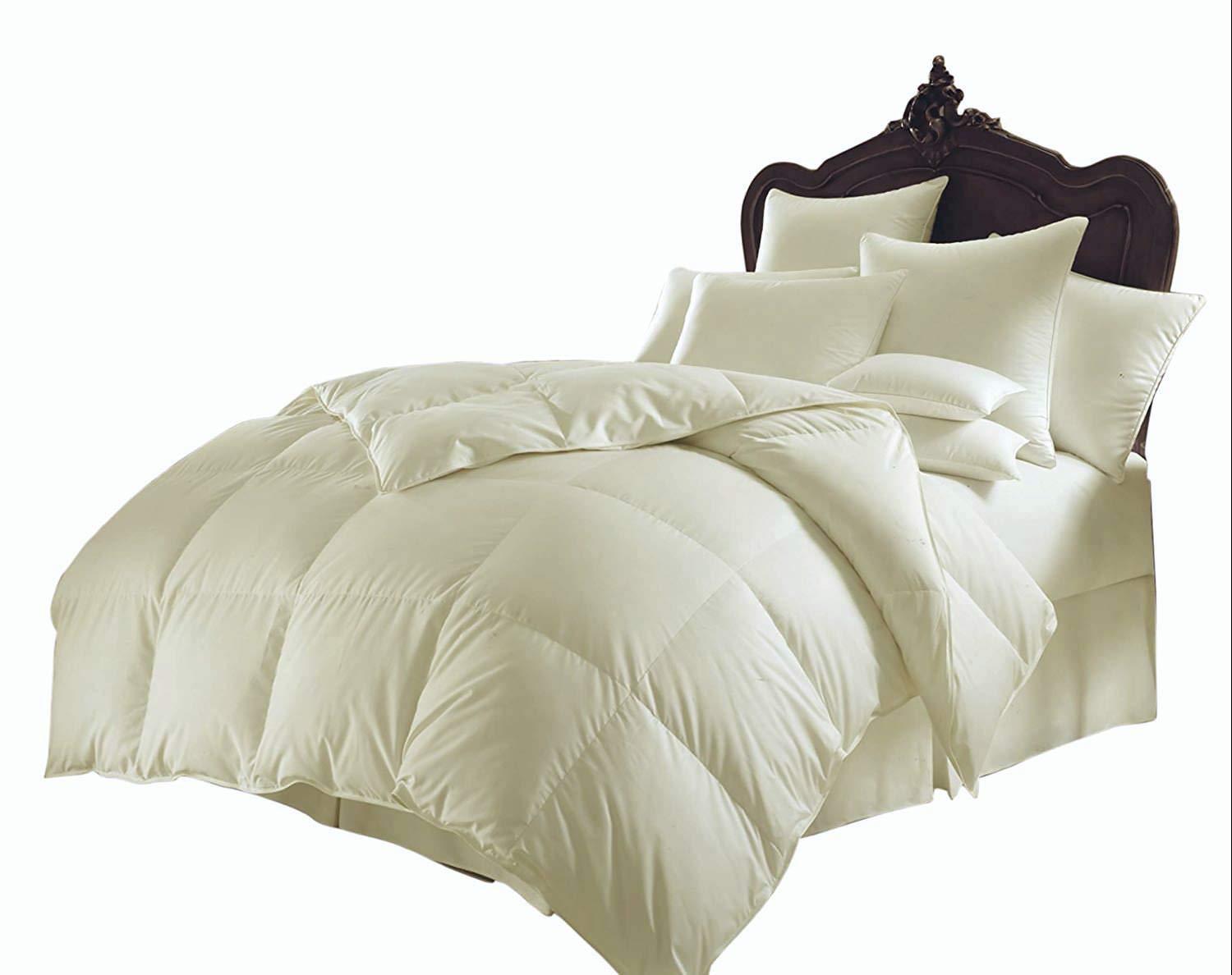 Sheets N More Soft Bed in Bag 1200 Series Egyptian Cotton 7 Piece 500 GSM Warm Comforter Set ( Comforter + Flat Sheet + Fitted Sheet 19\" Deep + 4 Pillow Cases ) Bedding Set Oversized Queen Ivory