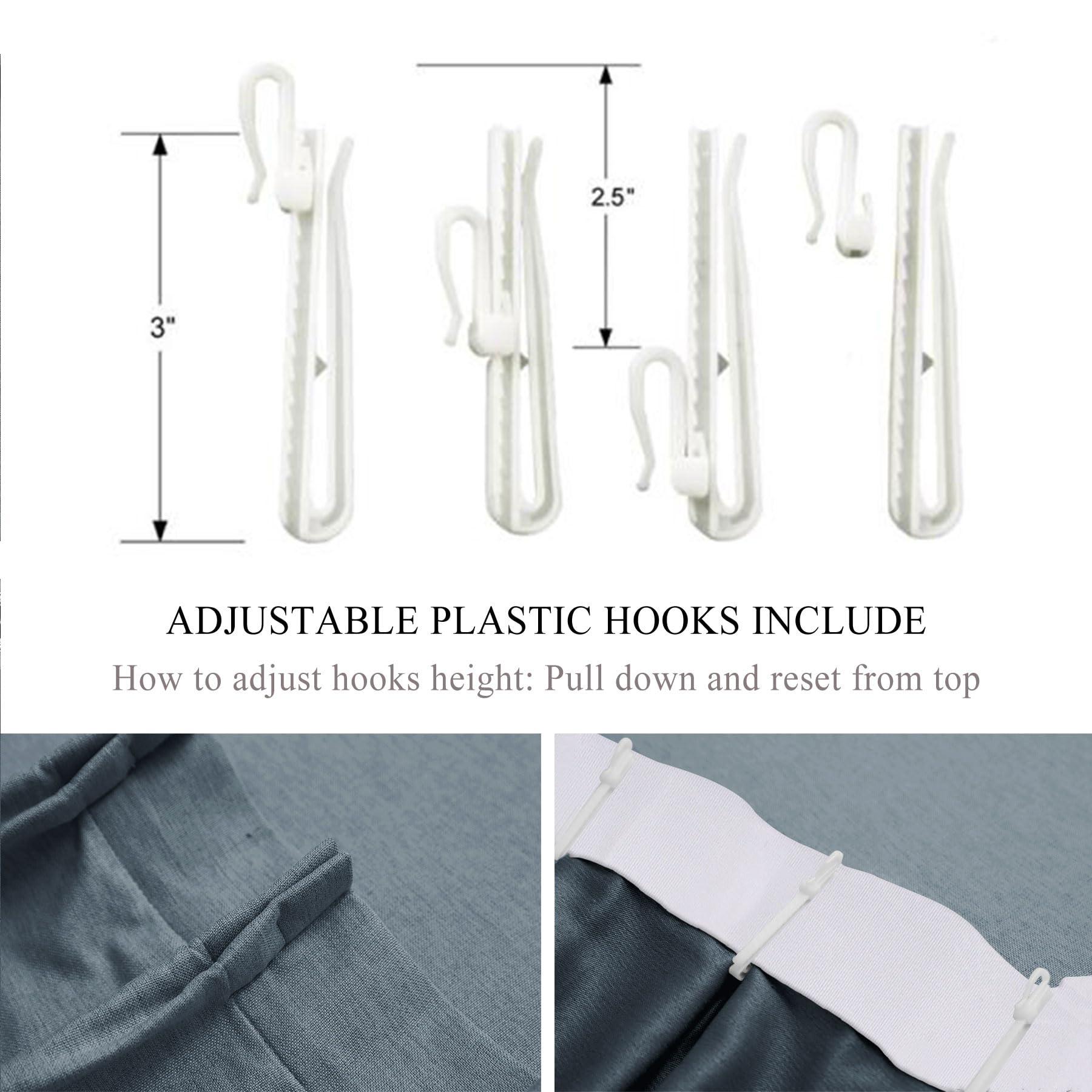 Fcosie Fcoise Pinch Pleat Curtains for Traverse Rod, 216 Inches Extra Long Drapes, Linen Look Blackout Curtains, Tall Ceiling to Floor Curtains, Extra Tall Curtains 18ft, Grey Blue (50" W x 216" L, 1 PC)