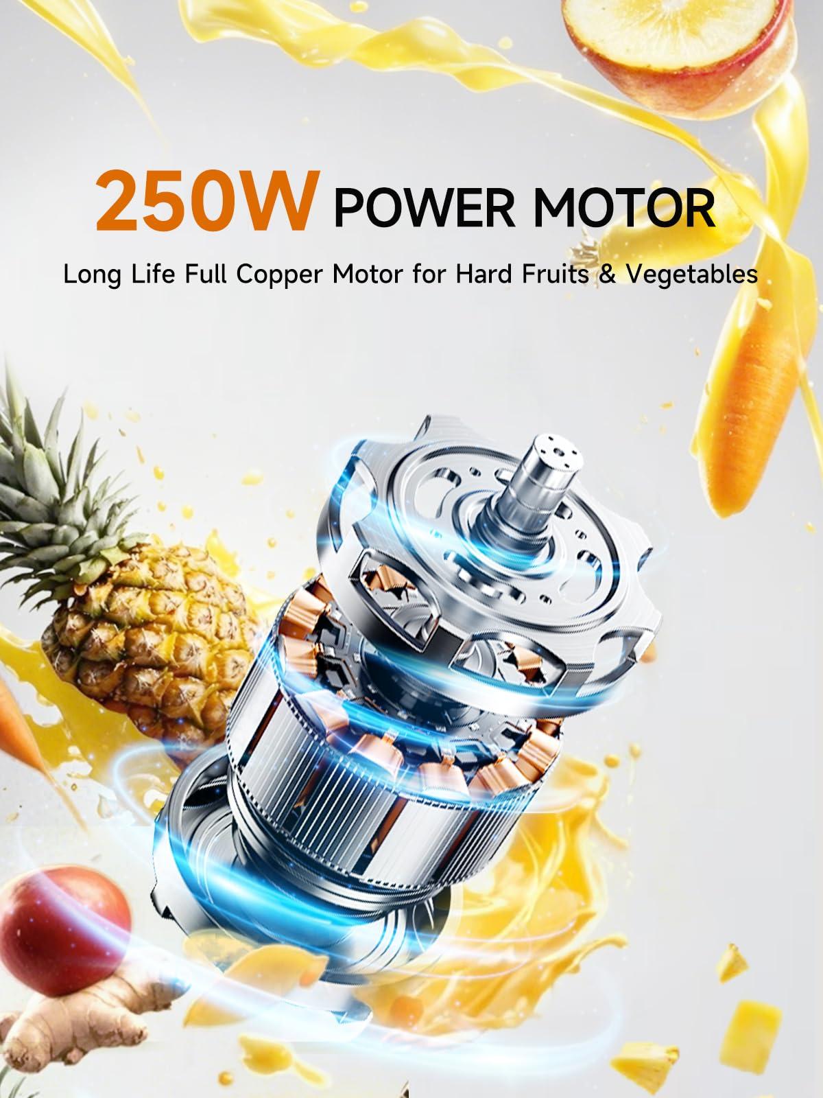 LUFVEBUT Slow Juicer Machine for Vegetables and Fruits Cold Press Masticating Juicer Extractor Celery Wheatgrass Leafy Greens Carrot Ginger Beet, Easy to Clean Juicer BPA-Free Reverse Function,Dishwasher Safe