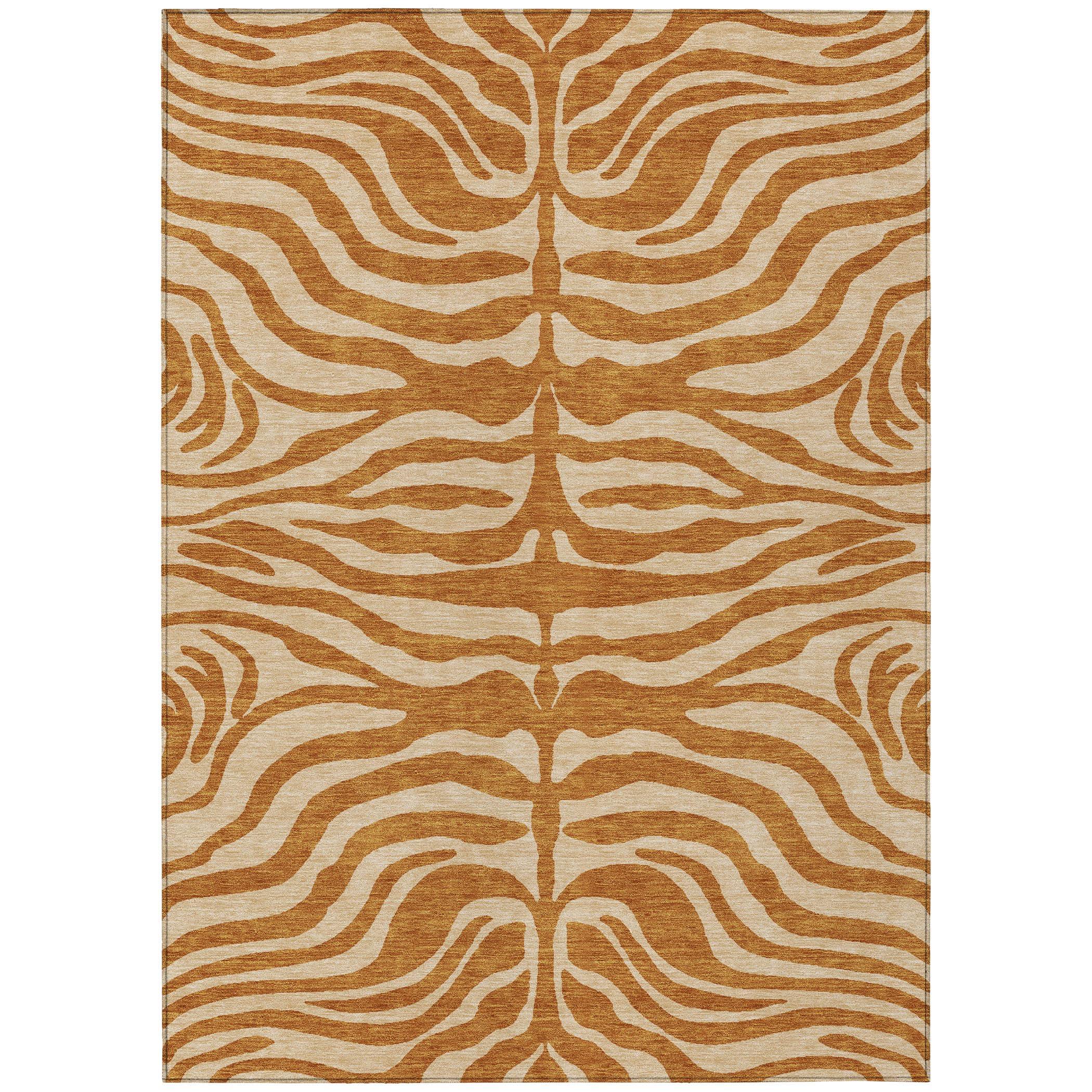 Addison Rugs Addison Rugs Chantille ACN1042 Orange 2'6" x 3'10" Indoor Outdoor Area Rug, Easy Clean, Machine Washable, Non Shedding, Bedroom, Entry, Living Room, Dining Room, Kitchen, Patio Rug