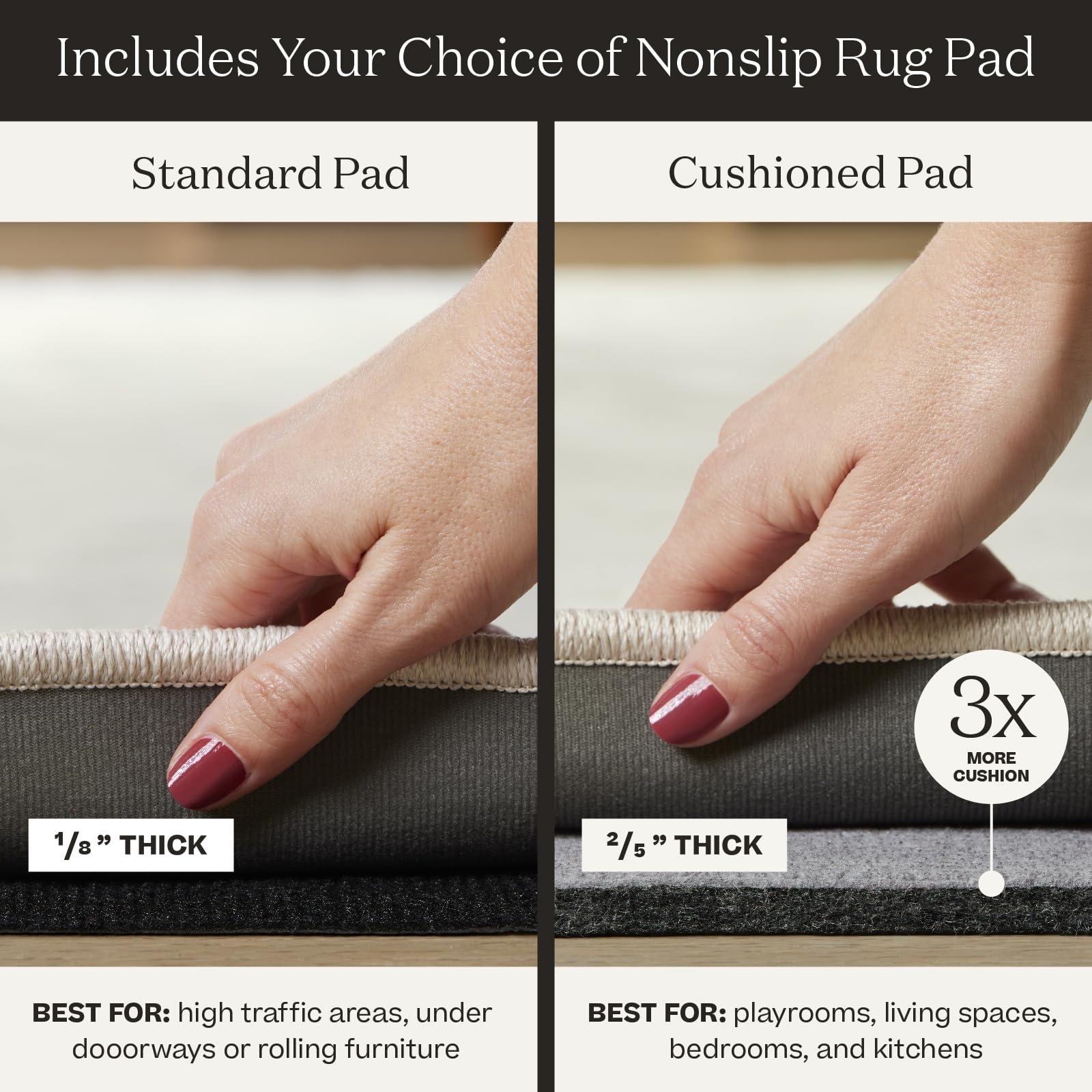 RUGGABLE Ruggable Washable Plush 2x3 Area Rug, Polar White, Premium Rugs for Living Room, Bedroom, Kitchen, Office, Classroom with Gripper Non Slip Pad