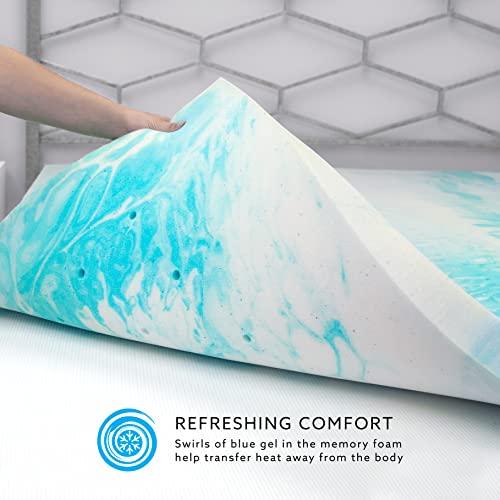 BioPEDIC BioPEDIC 2-Inch King Size Mattress Topper, iCOOL Tech and Gel Swirl Medium Plush Memory Foam Mattress Topper, CertiPUR-US Certified, White, King Size (80\" L x 76\" W x 2\" H)