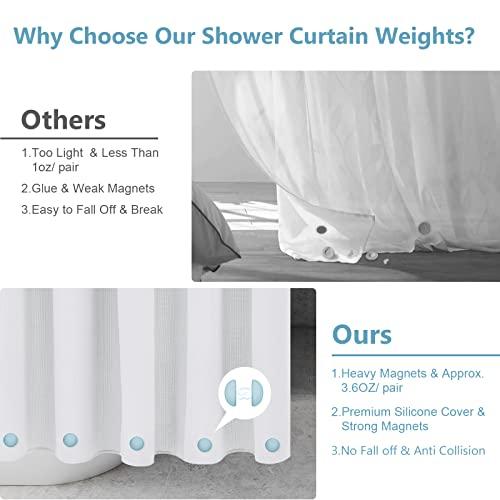 VANZAVANZU VANZAVANZU 5 Pairs Shower Curtain Weights, Silicone Wrapped Magnets, Heavy Duty Magnets Prevent Curtain Liner from Blowing, Rust-Free, Blue